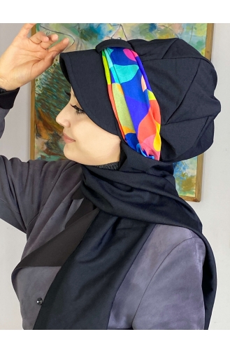 Black Ready to Wear Turban 827OCKTBRT-04