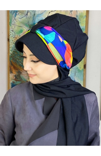 Black Ready to Wear Turban 827OCKTBRT-04