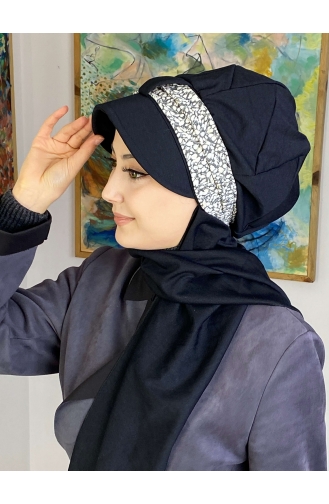 Black Ready to Wear Turban 827OCKTBRT-06
