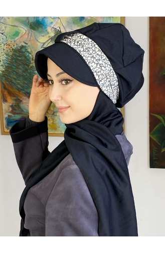 Black Ready to Wear Turban 827OCKTBRT-06