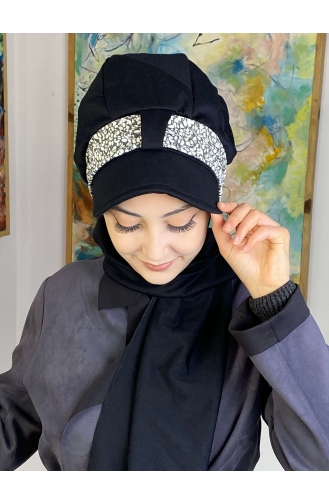 Black Ready to Wear Turban 827OCKTBRT-06