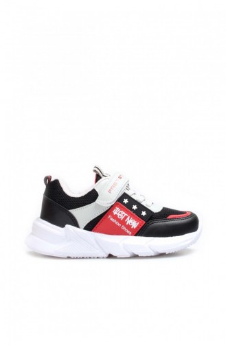 Red Children`s Shoes 991XA1226.SIYAH KIRMIZI BUZ