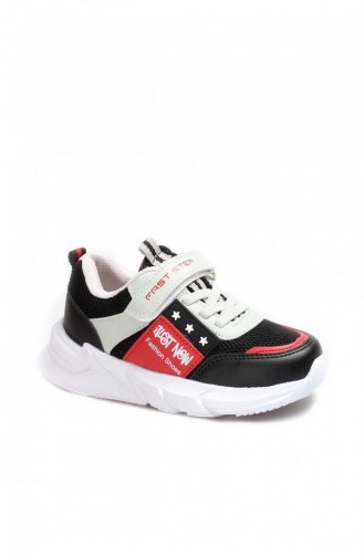 Red Children`s Shoes 991XA1226.SIYAH KIRMIZI BUZ
