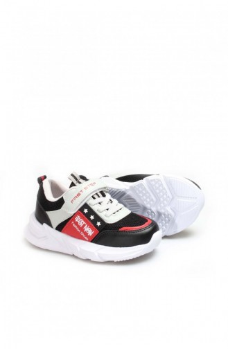 Red Children`s Shoes 991XA1226.SIYAH KIRMIZI BUZ
