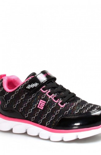 Black Children`s Shoes 991XA1259.Siyah Fuşya