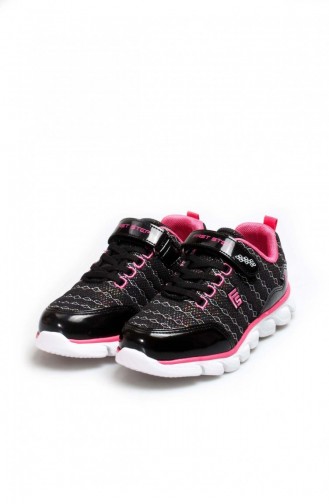 Black Children`s Shoes 991XA1259.Siyah Fuşya