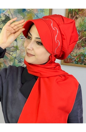 Granat-Blumen Praktischer Turban 2TŞŞAP27OCK-10