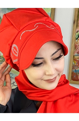 Granat-Blumen Praktischer Turban 2TŞŞAP27OCK-10