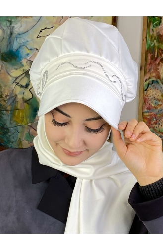 White Ready to Wear Turban 2TŞŞAP27OCK-05