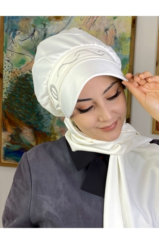 White Ready to Wear Turban 2TŞŞAP27OCK-05