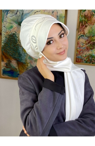 White Ready to Wear Turban 2TŞŞAP27OCK-05
