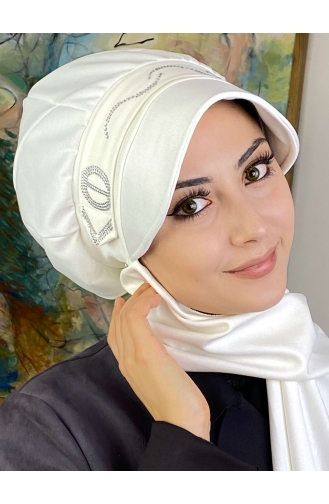 White Ready to Wear Turban 2TŞŞAP27OCK-05