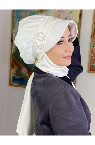 White Ready to Wear Turban 2TŞŞAP27OCK-05