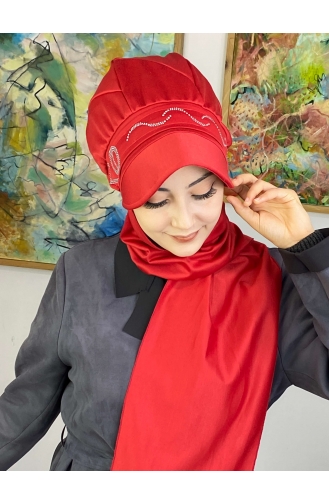 Red Ready to wear Turban 2TŞŞAP27OCK-08