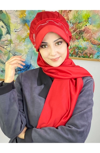 Red Ready to Wear Turban 2TŞŞAP27OCK-08