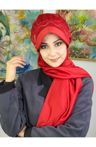 Red Ready to Wear Turban 2TŞŞAP27OCK-08