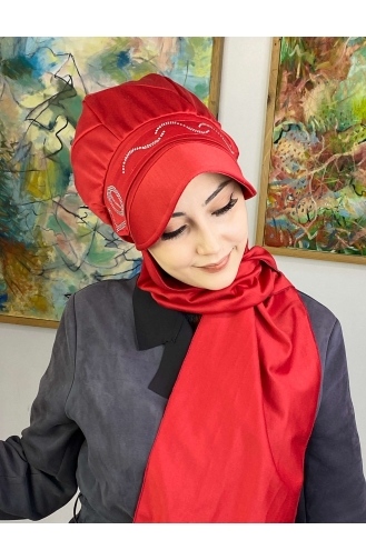 Red Ready to Wear Turban 2TŞŞAP27OCK-08