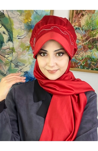 Red Ready to Wear Turban 2TŞŞAP27OCK-08