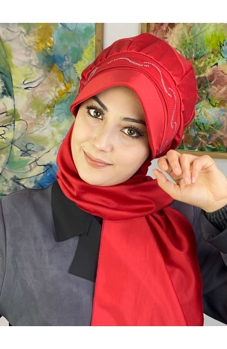 Red Ready to Wear Turban 2TŞŞAP27OCK-08