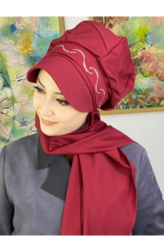 Dark Claret Red Ready to wear Turban 2TŞŞAP27OCK-09