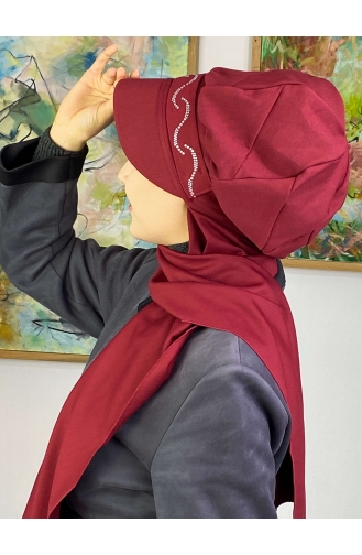 Dark Claret Red Ready to wear Turban 2TŞŞAP27OCK-09