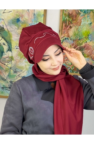 Dark Claret Red Ready to wear Turban 2TŞŞAP27OCK-09