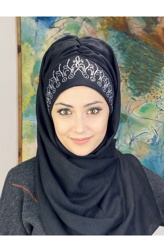 على استعداد لارتداء التوربان أسود 01HZŞL260122-01
