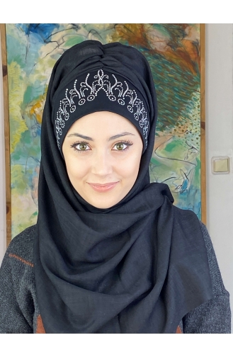 على استعداد لارتداء التوربان أسود 01HZŞL260122-01