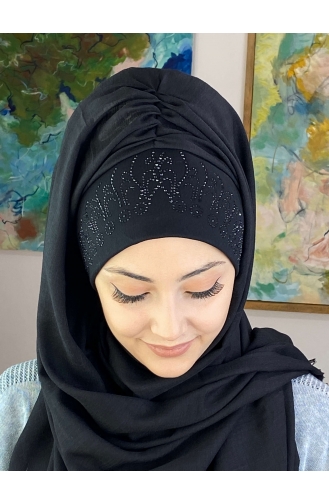 Schwarz Praktischer Turban 02HZŞL260122-01