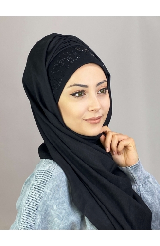 Schwarz Praktischer Turban 02HZŞL260122-01