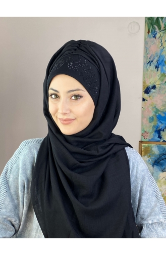 Black Ready to Wear Turban 02HZŞL260122-01