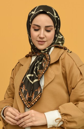 19V69 Italıa Desen Black Seri Twill Eşarp Eşarp Askısı İle Birlikte 90X90 Cm Lacivert Gold