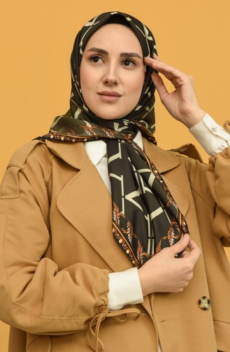 19V69 Italıa Desen Black Seri Twill Eşarp Eşarp Askısı İle Birlikte 90X90 Cm Lacivert Gold