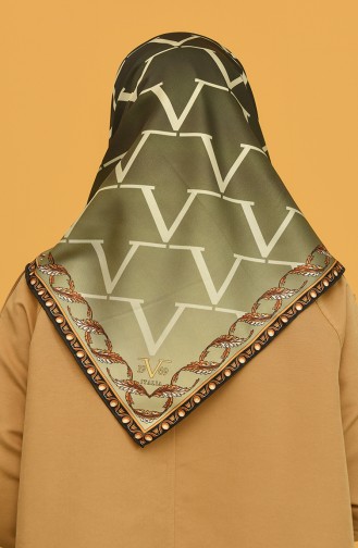 19V69 Italıa Desen Black Seri Twill Eşarp Eşarp Askısı İle Birlikte 90X90 Cm Lacivert Gold