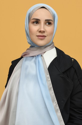 Degrade Desen Dora Saten Seri Şal Eşarp Askısı İle Birlikte 75X200 Bebemavi Pembe