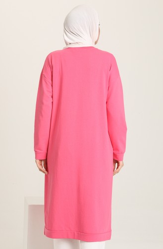 Bisiklet Yaka Sweatshirt 3022-08 Fuşya