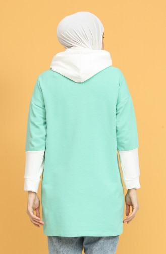 Sweat-shirt à Capuche 20040-08 Vert Eau 20040-08