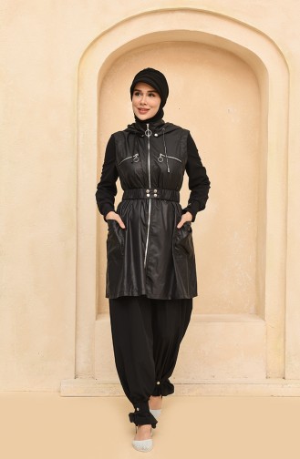 Schwarz Hijab Badeanzug 228399-01