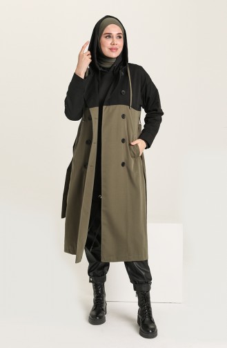 Khaki Trench Coats Models 1121-02