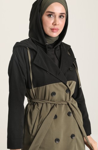 Khaki Trench Coats Models 1121-02