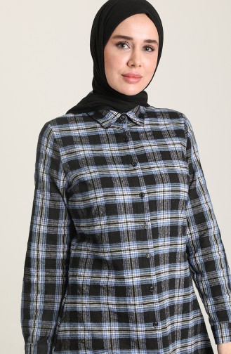 Ekose Tunik 6523-06 İndigo