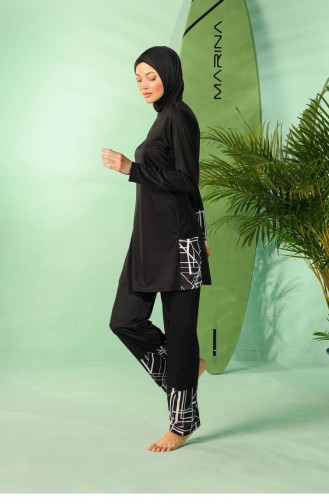 Maillot de Bain Hijab Noir 1939