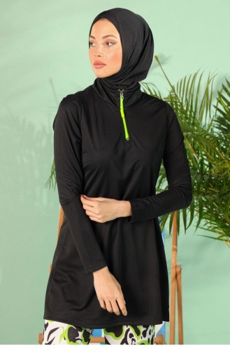 Schwarz Hijab Badeanzug 2227