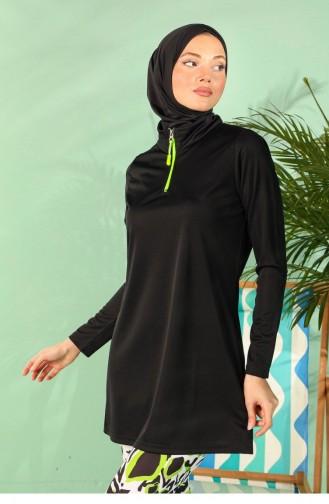 Schwarz Hijab Badeanzug 2227
