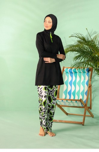 Schwarz Hijab Badeanzug 2227