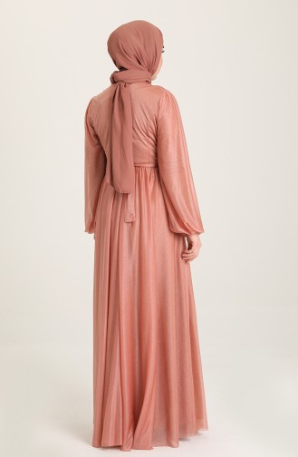 Onion Peel Hijab Evening Dress 5541-03