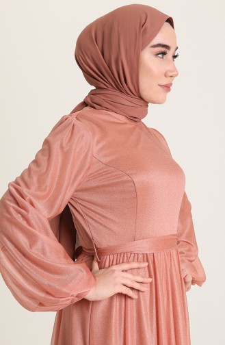 Onion Peel Hijab Evening Dress 5541-03