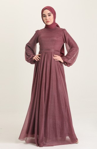 Violet Hijab Evening Dress 5541-04