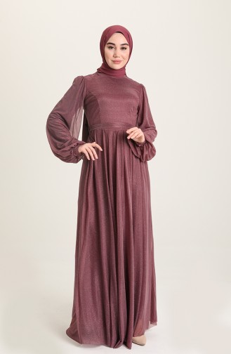 Violet Hijab Evening Dress 5541-04