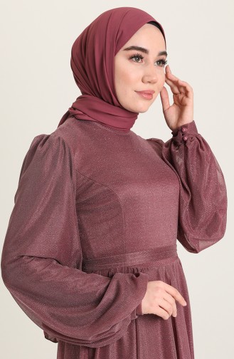 Violet Hijab Evening Dress 5541-04